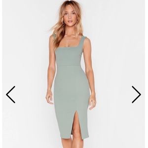 Nastygal mint midi bodycon dress